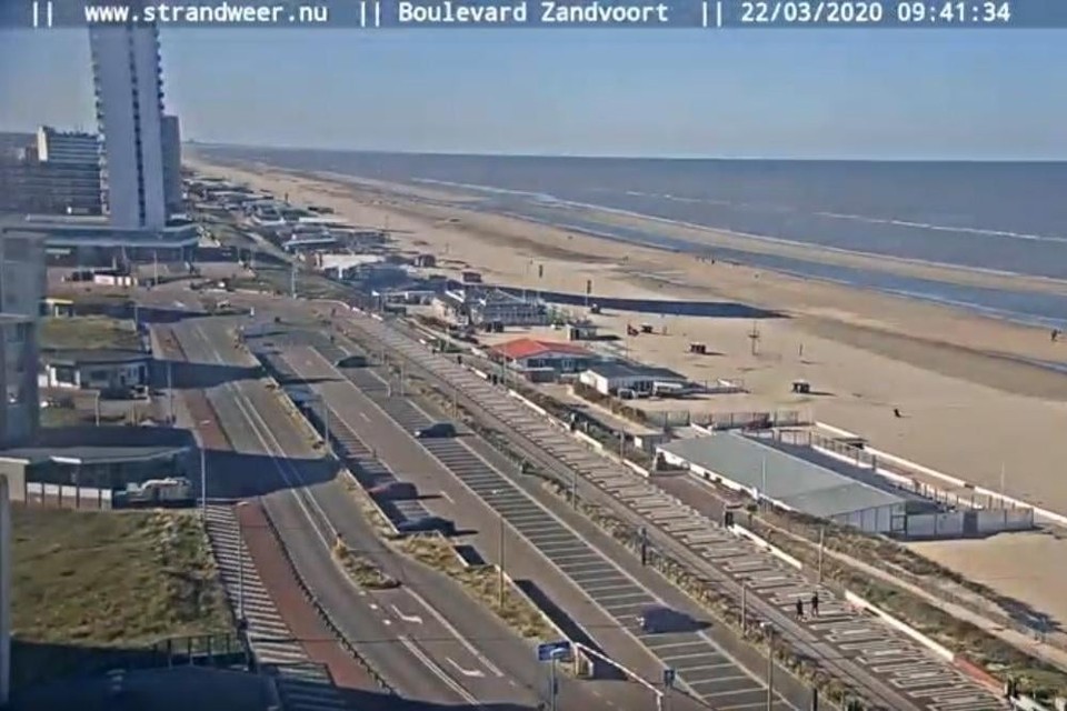 Beeld van de webcam op strandweer.nl deze zondagochtend