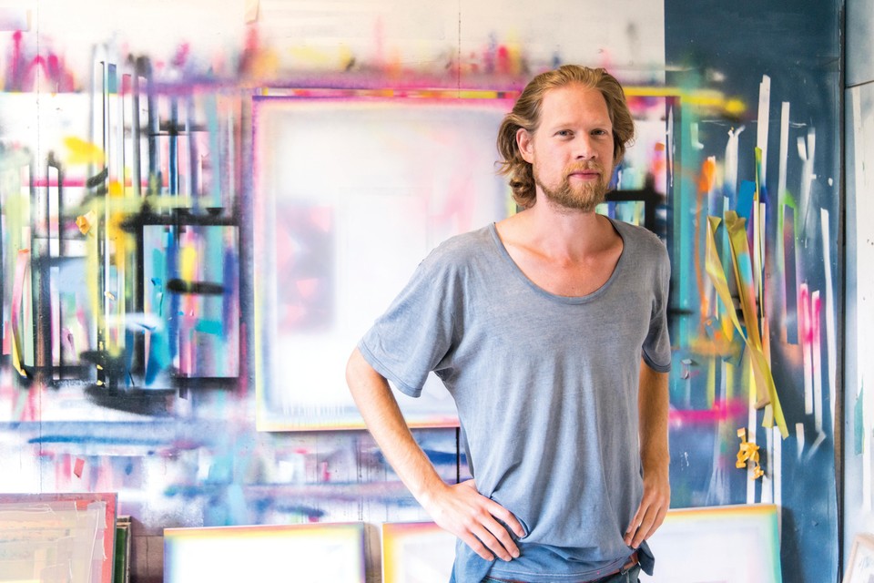 Vincent Uilenbroek in zijn atelier, foto uit 2018.