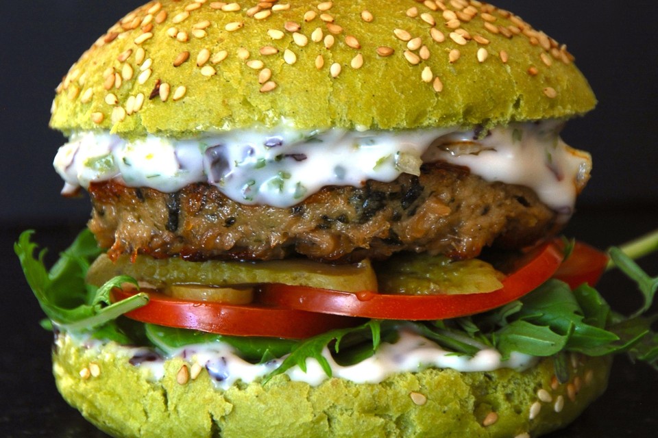 The Dutch Weed Burger, dit is een hamburger gemaakt van plantaardige eiwitten.