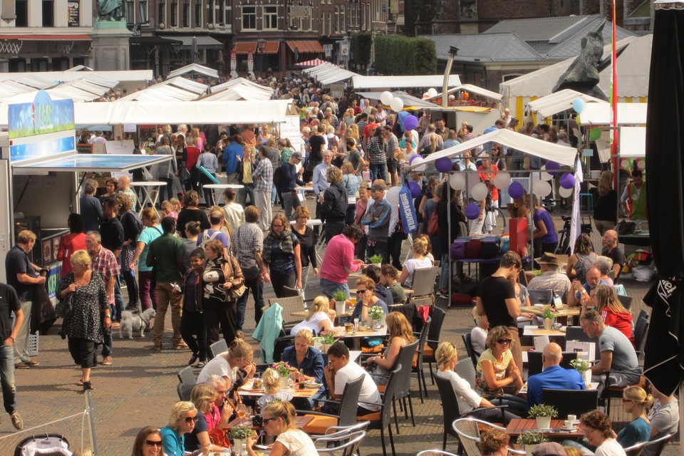 De markt van Bewust Haarlem - vóór de coronacrisis vanzelfsprekend.