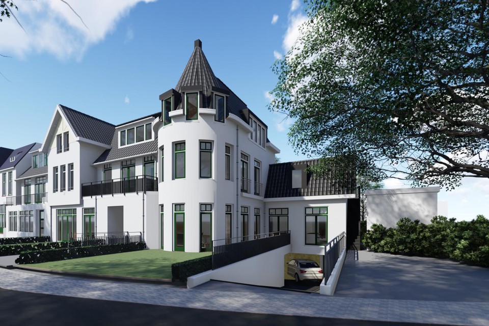 De toekomstige villa-appartementen aan de Hartenlustlaan in Bloemendaal.