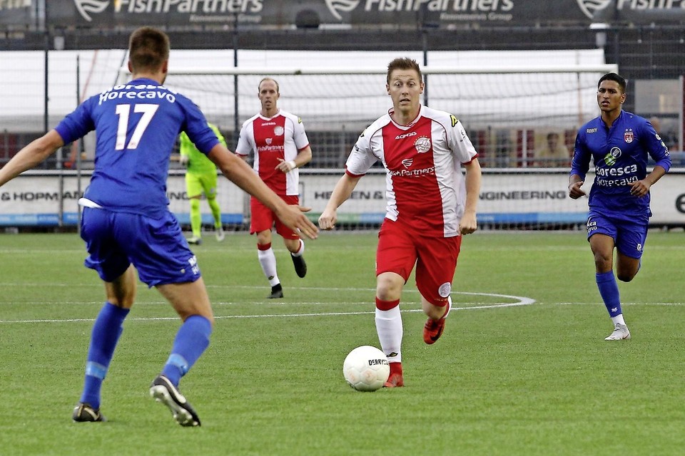 Maikel de Harder speelde dinsdagavond in de basis tijdens het bekerduel met Noordwijk.