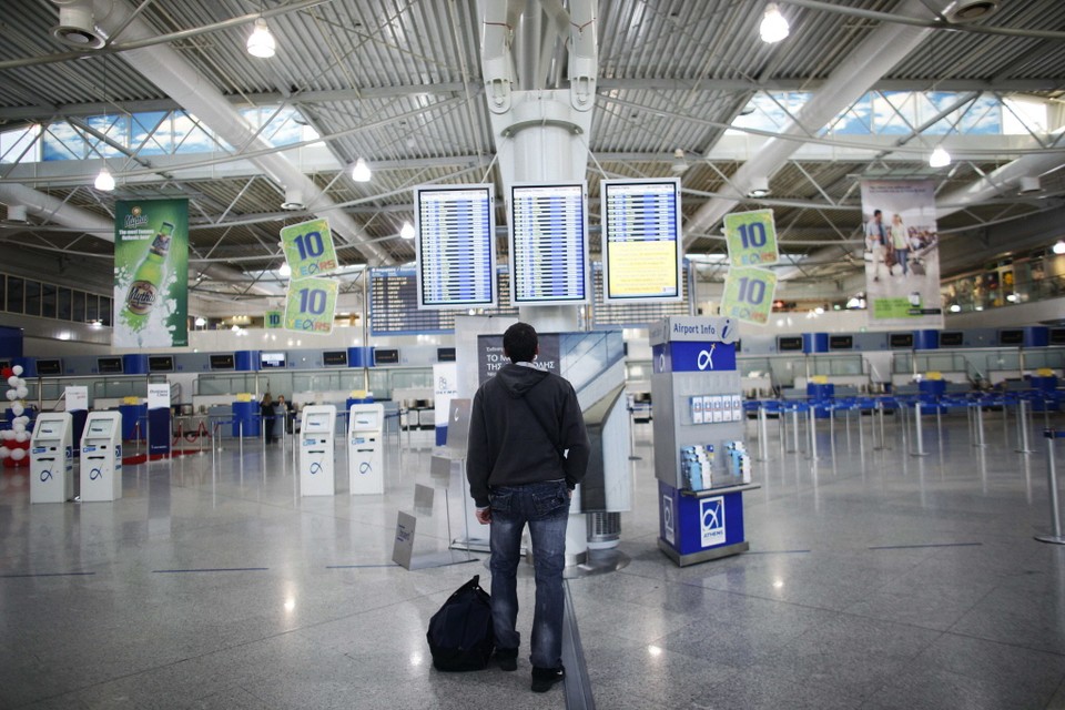 Leeg vliegveld in Griekenland. Archieffoto AFP