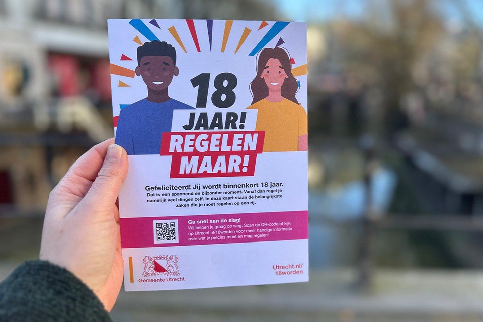 De verjaardagskaart die de gemeente Utrecht stuurt sinds februari dit jaar.