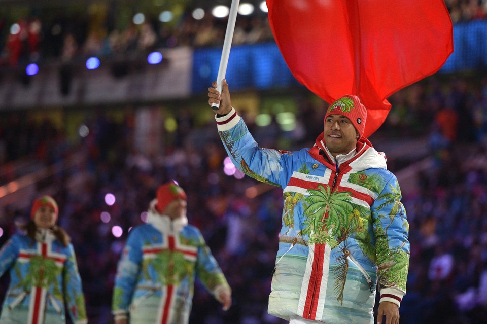 Bruno Banani mag in 2014 de vlag van Tonga dragen.