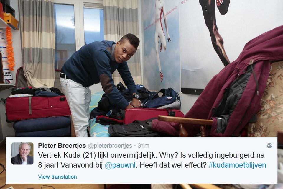 Kuda pakt zijn koffer vast in. Inzet: de tweet van burgemeester Broertjes.