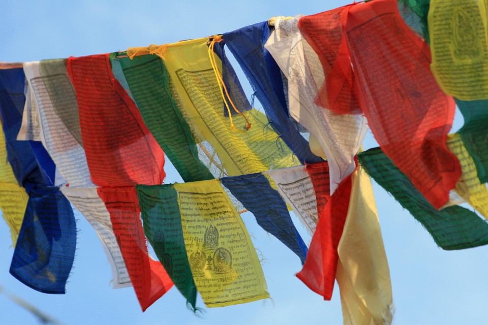 Nepalese gebedsvlaggen.
