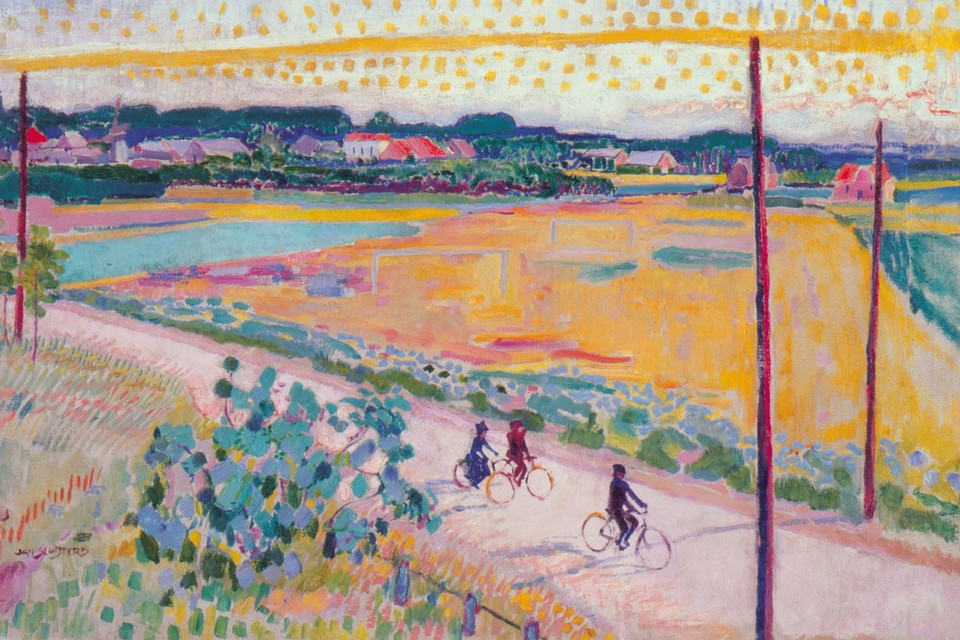 Jan Sluijters, ’Larens landschap met fietsers’, 1911, 50 x 70 cm.