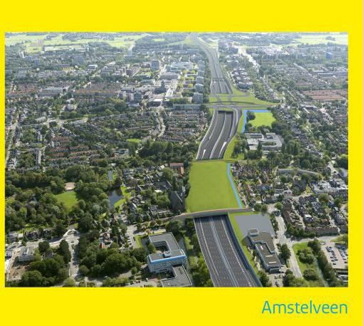 Toekomstige situatie: verdiepte A9 bij Amstelveen.