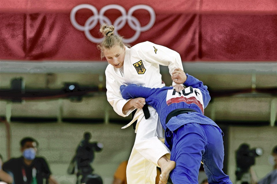 De Duitse Martyna Trajdos in actie tijdens de Spelen.