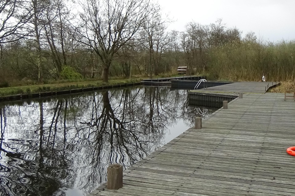 Het zwemwater bij het eiland van de Amsterdamse Lichtbond, in maart dit jaar.