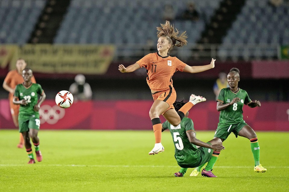 Lieke Martens maakt haar olympische debuut in de wedstrijd tegen Zambia.