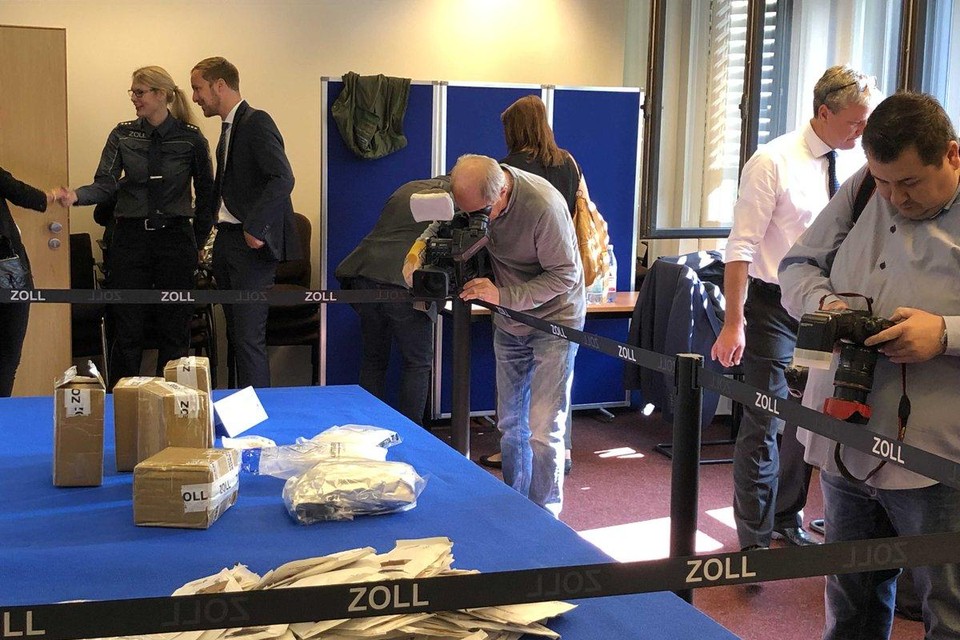 In beslag genomen drugs, getoond op de persconferentie woensdag in Keulen.