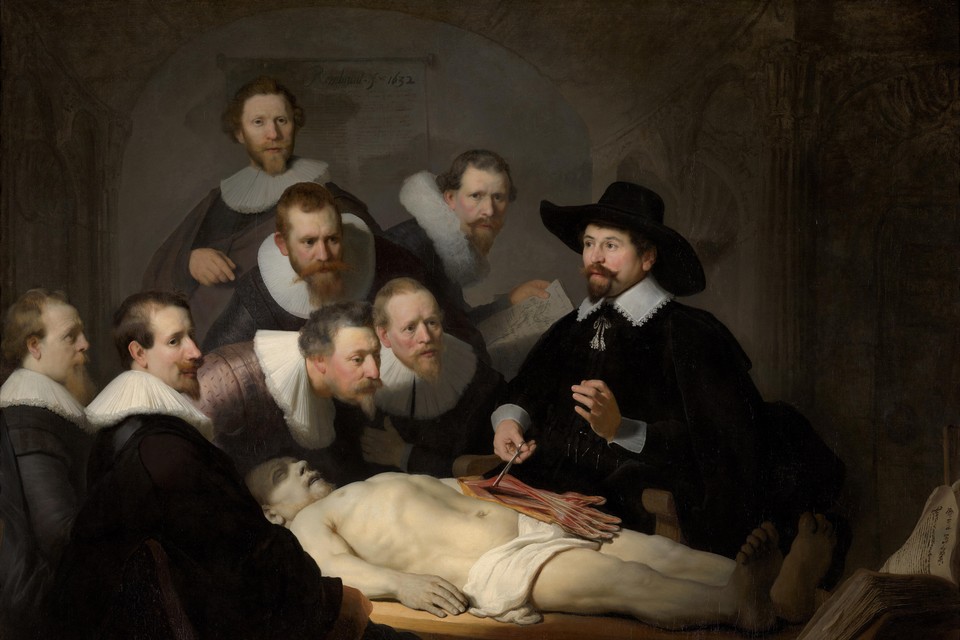 Rembrandt: ,,De anatomische les van Dr Nicolaes Tulp’ (1632).