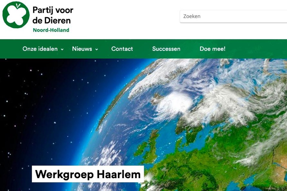 De website van de werkgroep Haarlem van de Partij voor de Dieren.