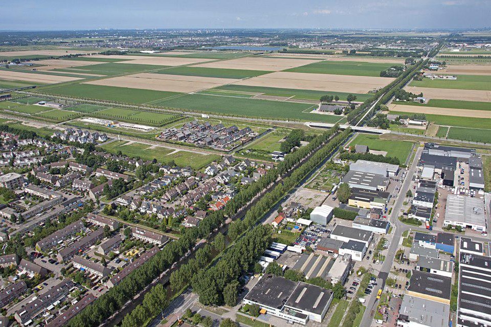 Het noorden van Nieuw-Vennep in vogelvlucht.