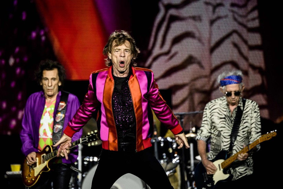 Een van de beroemdste vijfmanschappen ter wereld: The Rolling Stones. Nu nog met drie over: Mick Jagger, Keith Richards (rechts) en Ron Wood (links).