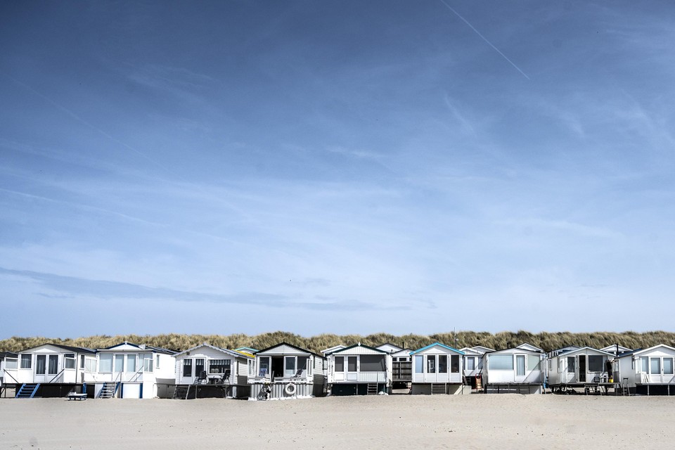 Strandhuisjes op het strand van IJmuiden.