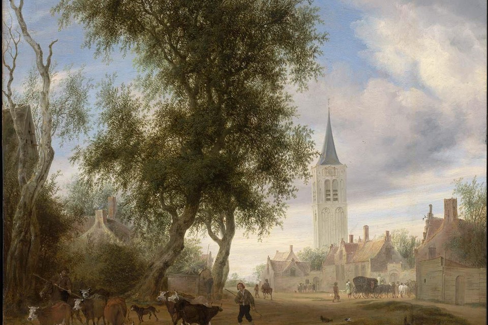 ’Gezicht op Beverwijk’ van Salomon van Ruysdael (1646).