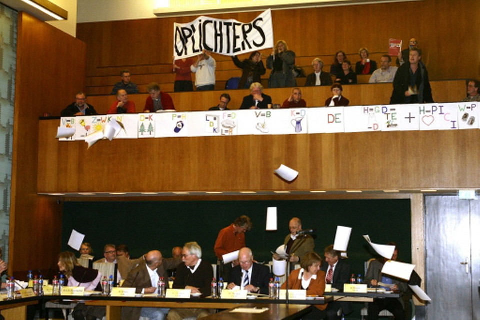 Bewonersprotest tegen de Cocon in 2009. Archieffoto Ton Kastermans