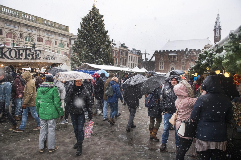 De Kerstmarkt vorig jaar op de Grote Markt.