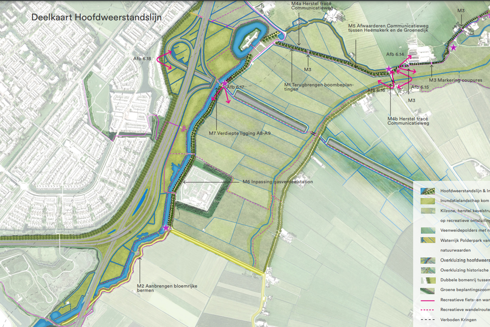 Een beeld uit het landschapsplan voor inpassing van de verbindingsweg A8-A9.