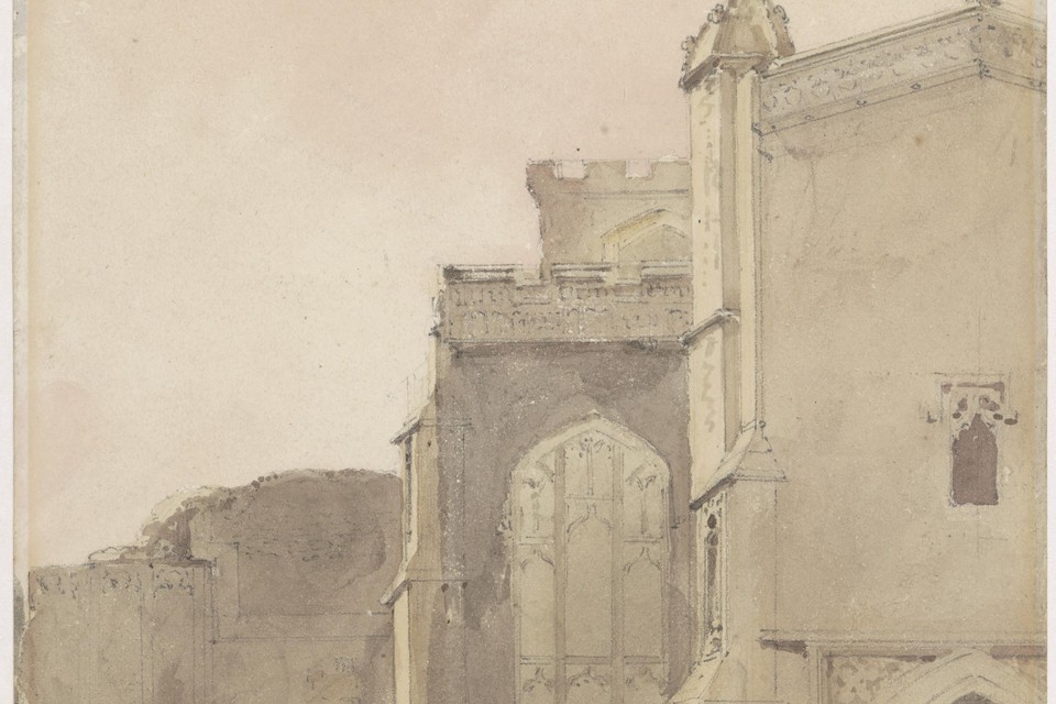 De kerk in East Bergholt, vanuit het zuiden (1806)