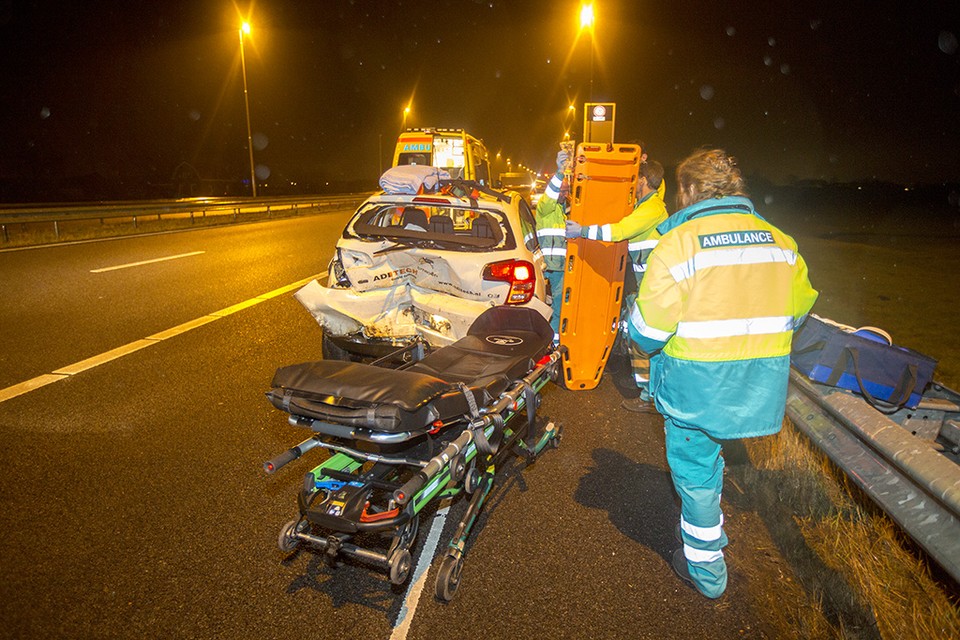 Zwaar ongeval op de A9 bij Spaarndam. Foto Michel van Bergen