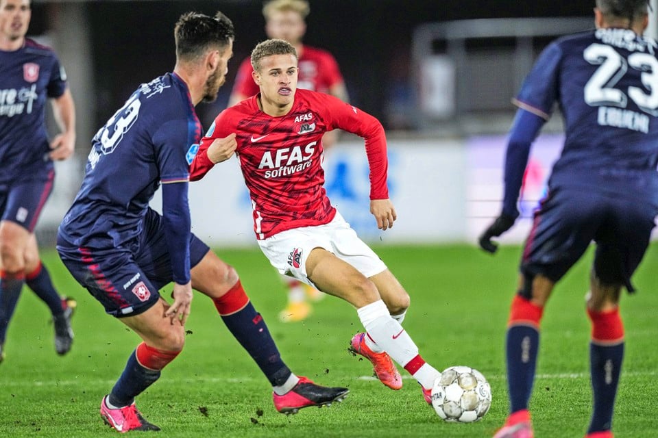 Kenzo Goudmijn, hier in actie tegen FC Twente, afgelopen zaterdag.
