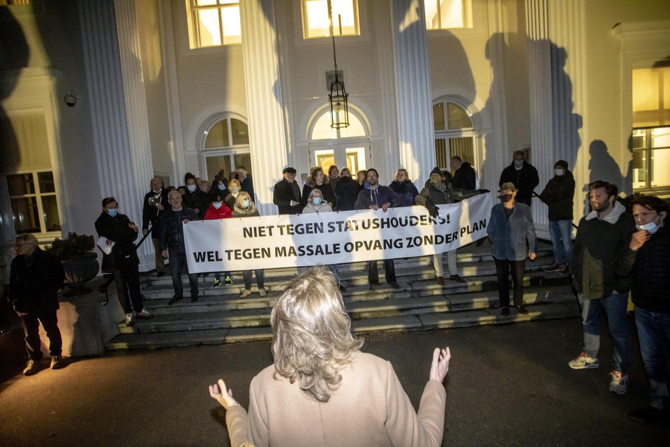 Het ’Lawaaiprotest’ in januari 2022 tegen statushouders in Oldenhove.