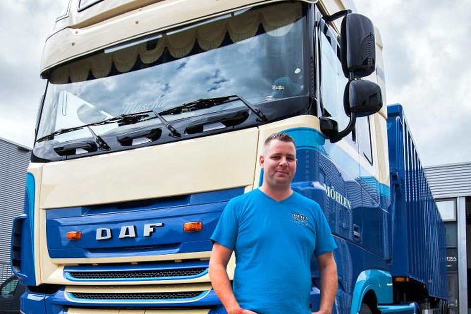 Michel Möhlen: ,,Andere vrachtwagenchauffeurs poetsen ook onder de auto, maar dat gaat me echt te ver.’’