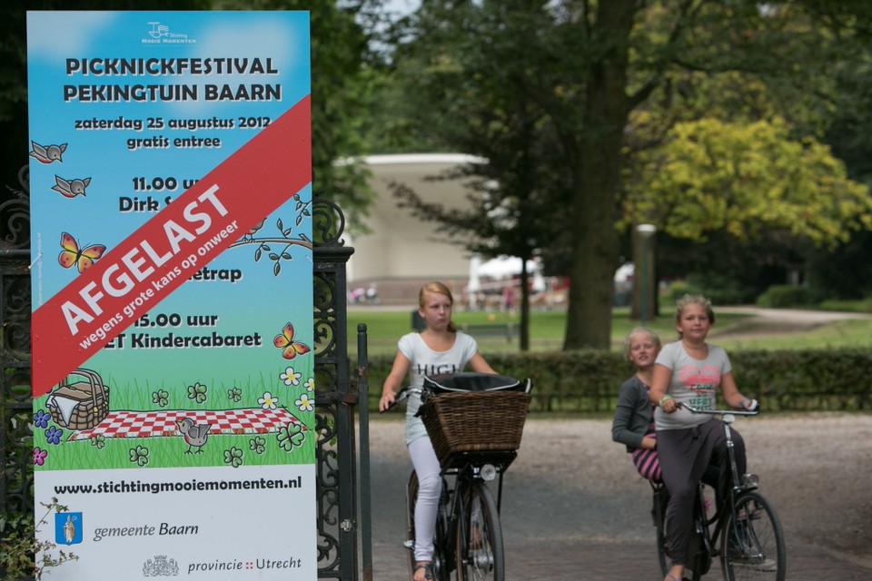 Picknickfestival Baarn afgelast vanwege verwacht noodweer. Foto: Caspar Huurdeman