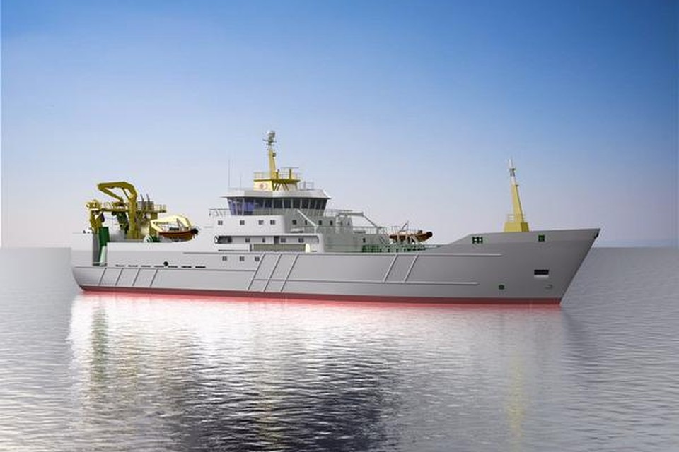 Ontwerp van de nieuwe trawler van France Pelagique.