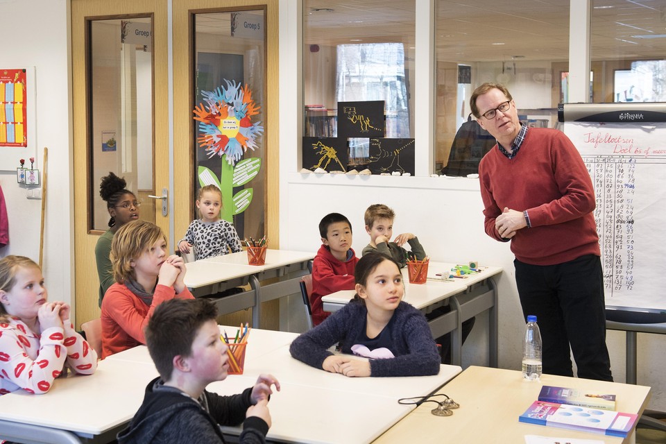 Een gastles op een school in IJmuiden.