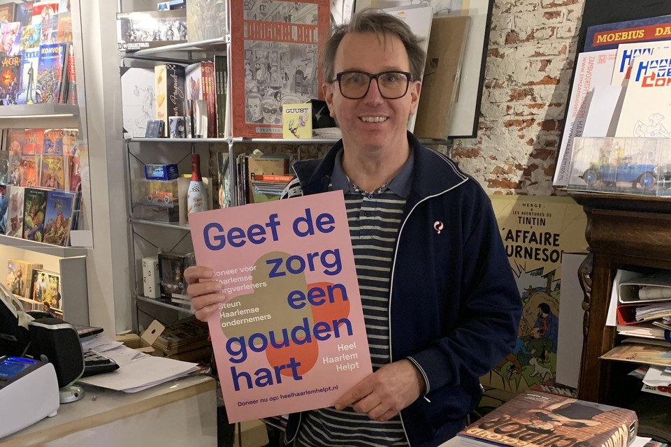 Mark Marijnen van Stripboekenwinkel Jopo de Popo doet met zijn zaak mee aan de actie.
